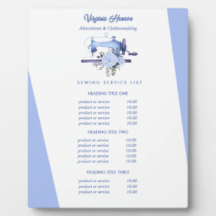 Boho Blue Floral Nähmaschine Seamstress Preis Fotoplatte