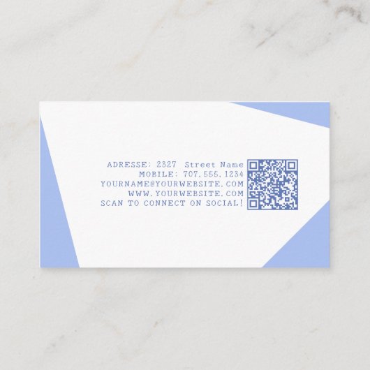 Boho Blue Floral Seamstress Nähmaschine Schneider Visitenkarte (Rückseite)