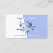 Boho Blue Floral Seamstress Nähmaschine Schneider Visitenkarte (Vorderseite)