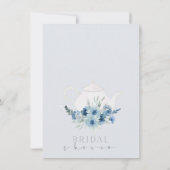 Boho Blue Floral Tee Party Brautparty Einladung (Rückseite)