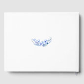 Boho Blue Floral Wedding Guest Book Gästebuch (Rückseite)