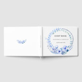 Boho Blue Floral Wedding Guest Book Gästebuch (Voll)