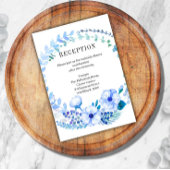 Boho Blue Floral Wedding Reception Enclosure Card Begleitkarte