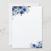 Boho Blue Flowers – Rustic Wedding Einladung (Rückseite)