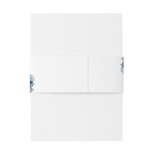 Boho Blue Flowers – Rustic Wedding Einladungsbanderole (Rückseitenbeispiel)