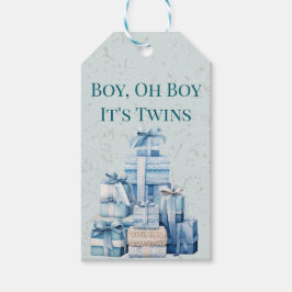 Boho Blue gibt Twin Boys Baby Dusche Geschenkanhänger