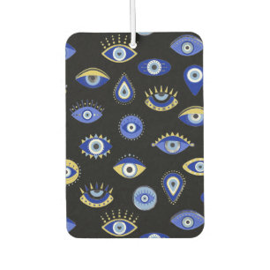 Boho Blue Gold Evil Eyes Air Freshener Autolufterfrischer