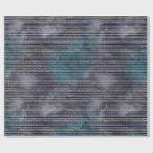 Boho Blue Gold Geschenkpapier (Flach)
