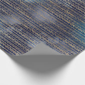 Boho Blue Gold Geschenkpapier (Ecke)