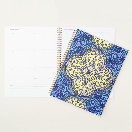 Boho Blue & Gold Tile Muster Planer (Anzeige)