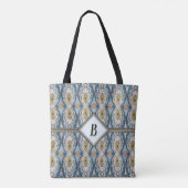 Boho Blue, Green & Tan Tribal Inspiriert Tasche (Rückseite)
