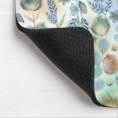 Boho Blue Green Whimsical Floral Botanical Mousepad (Ecke)