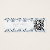 Boho Blue Grey Floral Wedding QR Registrierungskar (Rückseite)