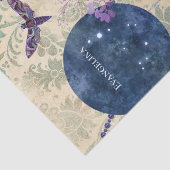 Boho Blue Lila Owl Moon Seidenpapier (Ausschnitt)