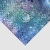 Boho Blue Lila Owl Moon Seidenpapier (Ausschnitt)