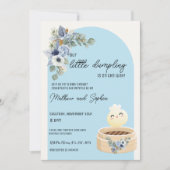 Boho Blue Little Dumpling Baby Dusche Einladung (Vorderseite)