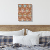 Boho Blue Mandala Hand Drawn Art Brown Leinwanddruck (Insitu (Schlafzimmer))