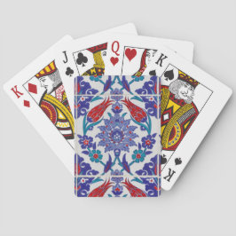 Boho Blue marokkanische Fliesenmuster Playing Card Spielkarten