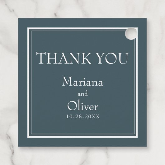 Boho Blue Modern Minimalistisch Geschenkanhänger (Rückseite)