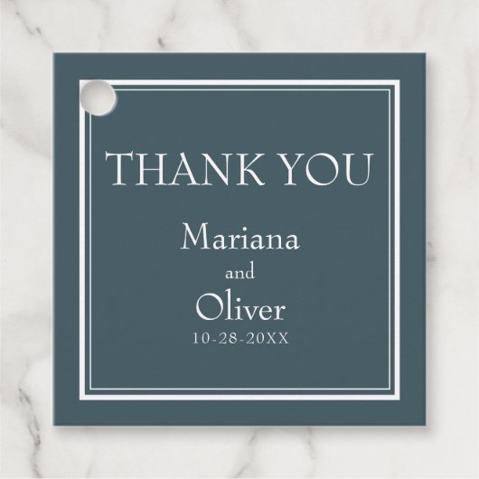 Boho Blue Modern Minimalistisch Geschenkanhänger (Vorderseite)