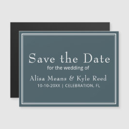 Boho Blue Modern Minimalistisch Save the Date Magnetkarte