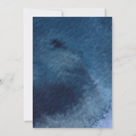 Boho Blue Navy Watercolor Splash Wedding Einladung (Rückseite)