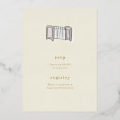 Boho Blue Newborn Icons Display Baby Shooting Gold Folieneinladung (Rückseite)