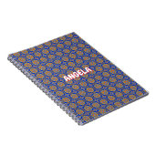 BOHO BLUE ORANGE GEO DESIGN NOTIZBLOCK (Rechte Seite)