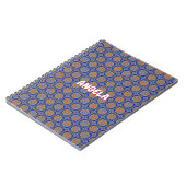 BOHO BLUE ORANGE GEO DESIGN NOTIZBLOCK (Linke Seite)