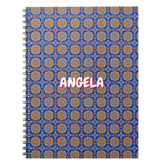 BOHO BLUE ORANGE GEO DESIGN NOTIZBLOCK (Vorderseite)