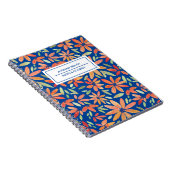 Boho Blue & Orange Muster Notizblock (Rechte Seite)