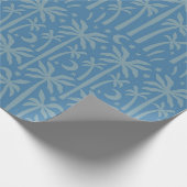 Boho Blue Palm Trees Moon Night Monochrome Chic Geschenkpapier (Ecke)