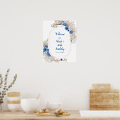 Boho Blue Pampas Grass Birthday Poster (Küche)