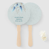 Boho Blue Pampas Grass Fächer (Vorne und Hinten)