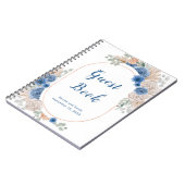 Boho Blue Pampas Grass Gästebuch Notizblock (Linke Seite)