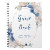 Boho Blue Pampas Grass Gästebuch Notizblock (Vorderseite)