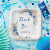 Boho Blue Pampas Grass Pappteller (Party)