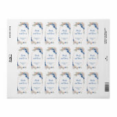 Boho Blue Pampas Grass Registry Adressaufkleber (Vorne)