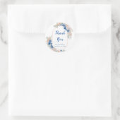 Boho Blue Pampas Grass Runder Aufkleber (Tasche)