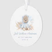 Boho Blue Pampas Grass Teddy Bär Akryllische Ornam Ornament (Vorderseite)