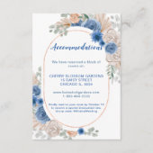 Boho Blue Pampas Grass Wedding Accommodation Card Begleitkarte (Vorderseite)