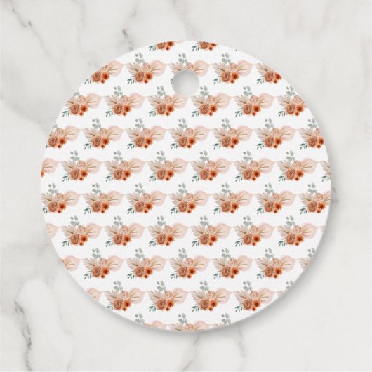 Boho Blue Pampas Grass Wedding Geschenkanhänger (Rückseite)