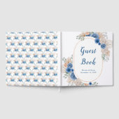Boho Blue Pampas Grass Wedding Guest Book Gästebuch (Voll)