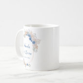 Boho Blue Pampas Grass Wedding Kaffeetasse (Vorderseite Links)