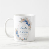 Boho Blue Pampas Grass Wedding Kaffeetasse (Links)