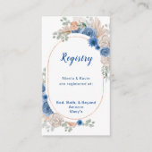 Boho Blue Pampas Grass Wedding Registry Begleitkarte (Vorderseite)