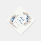 Boho Blue Pampas Grass Wedding Serviette (Ecke)