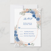 Boho Blue Pampas Grass WeddingRSVP RSVP Karte (Vorderseite)