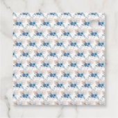 Boho Blue Pampasgras-Baby-Party Geschenkanhänger (Rückseite)