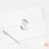 Boho Blue Pampasgras Geburtstag Quadratischer Aufkleber (Umschlag)